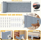 3PCS Cat Scratch Mat, 39.4"x11.9" DIY Trimmable Self-Adhesive Cat Scratching Mat, Couch Protector from Cats Claw, Indoor Furniture Protector for Cats Scratching (Light Gray)