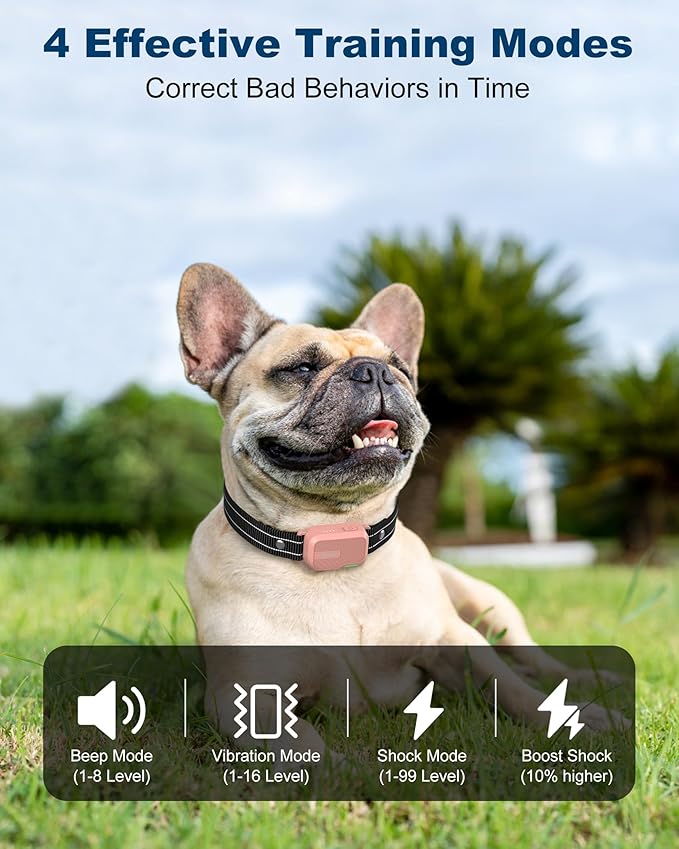Jugbow Dog Shock Collar - 4200FT Dog Training Collar with Remote Innovative IPX7 Waterproof with 4 Training Modes, Rechargeable E-Collar for All Breeds(PK)