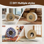 Cat Scratcher House, Cozy Cardboard Design, Safe and Secure for Kittens, Eco-Friendly,Plain Board (Circle)