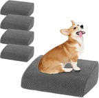 40D Dog Ramp for Stairs for Small & Senior Dogs and Cats – Non-Slip Stair Ramp for Dogs with Gentle Slope, Pet Ramp with Washable Cover & Self-Sticky Pads for Safe Climbing Easy Install(Grey, 5 Pack)