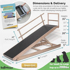 Large Dog Ramp for Bed, by DoggoRamps – Extra Wide Dog Ramp for Large Dogs to Get on High Beds up to 35" Tall – Wide Ramp with Rails, Platform & Non-Slip Grip – Made in N America from Solid Hardwood