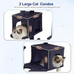 Cat Tree for Indoor Cats Large Adult, 70.5'' Cat Tower with Scratching Post, Sturdy Steel Pube Cat Tree Tower with Large Playing Platfrom, Hammock and Basket, Top Perch, Drak Gray GCT024G