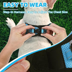 PUPTECK No Pull Dog Harness Small Medium Sized Dog, Adjustable Reflective Escape Proof Easy Control, Comfortable Soft Padded Step in Pet Vest Harness, Blue, M