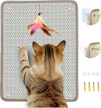 Cat Nail File Scratcher & Scratching Pad - Natural Sisal Scratch Mat with 80-Grit Aluminum Oxide, Wall/Floor Cat Scratcher That File Nails for Nail Trimming & Furniture Protection