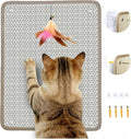 Cat Nail File Scratcher & Scratching Pad - Natural Sisal Scratch Mat with 80-Grit Aluminum Oxide, Wall/Floor Cat Scratcher that File Nails for Nail Trimming & Furniture Protection