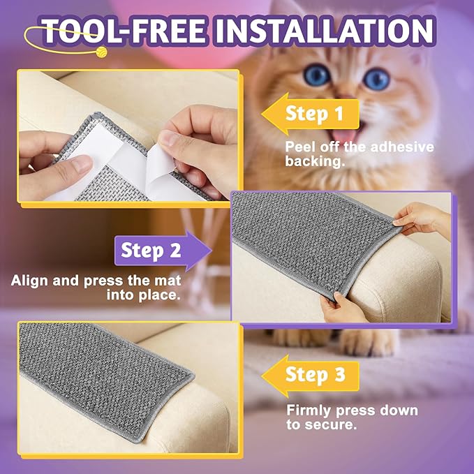 Door Protector from Cat Scratching 19.6" x 7.8" Cat Wall Corner Scratcher, Anti Scratch Door Frame Furniture Protector for Indoor Cats