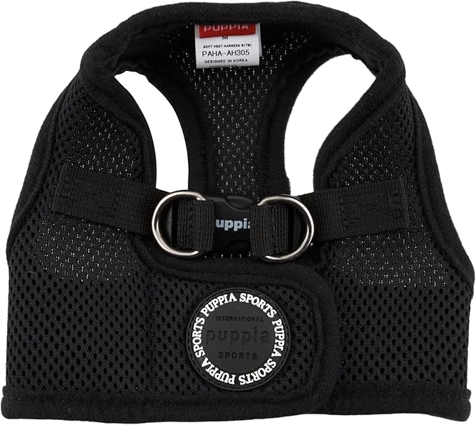 Puppia Soft Vest Dog Harness - Black - Medium