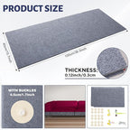Cat Couch Scratch Protector with 2 Cat Teaser Toys - Adhesive Anti-Scratch Pad for Furniture, DIY Deterrent to Protect Couch from Claws, Indoor Use (Grey, 39.3x15.7 in)