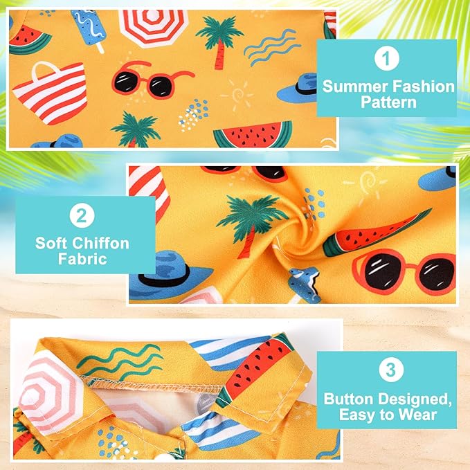 Weewooday 4 Pieces Small Pet Summer T-Shirts Hawaii Style Floral Pet Dog Shirt Breathable Cool Clothes Beach Seaside Puppy Sweatshirt for Puppy(Lovely Style,2X-Large)
