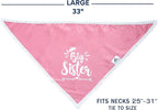 Big Sister Dog Bandana for Pregnancy Announcement, Handkerchief and/or Scarf Accessory for Dog, Warm Pink Color, Fits Medium to Large Dogs, Gender Reveal Prop for Expecting Mothers