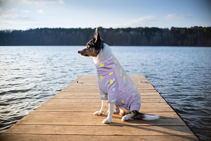 ROZKITCH Dog Jacket with Sleeves, Pet Windproof Warm Cold Weather Jacket Vest with Luminous Zipper, Jumpsuit Apparel Outfit Clothes for Small Medium Large Dog Geometry XS