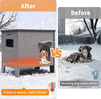 Rockever Heated Dog House Outdoor Indoor for Small Medium Dogs, Insulated Dog House with Heating Pad, Plastic Elevated Outdoor Dog House Waterproof Dog Kennel, Clean Easily(M & Heating Mat)