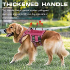 Tactical Dog Harness Medium Sized, Heavy Duty No Pull Dog Harness with Handle, Easy On and Off Service Dog Vest with Molle System, Reflective Pet Vest for Walking Hiking Training