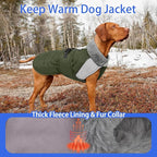 MIGOHI Warm Dog Jacket - Waterproof Small Dog Coat with Furry Collar, Windproof Dogs Fleece Vest, Reflective Cold Weather Coats for Small Dogs, Adjustable Buckle, Poodle,S,ArmyGreen