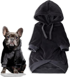 Cooper II Organic Cotton Velour Dog Hoodie Pet Coat for Small, Medium and Large Dogs, Black, Medium (20-45 lbs)