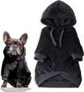 Cooper II Organic Cotton Velour Dog Hoodie Pet Coat for Small, Medium and Large Dogs, Black, X-Small (5-12 lbs)