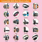 PaiPaitek Shock Collar Replacement Strap, 3/4 Inch, 2-Pack, Reflective Adjustable Dog Collar, Orange & Pink, 8-27 Inch Neck Size