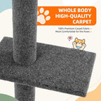 Cat Craft Cat Tree Floor to Ceiling 95-108" Tall Cat Tree Carpet Cat Tower Kitten Tree Sisal Scratching Post and Mat Cat Pole for Indoor Cats, Charcoal