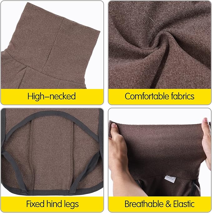 Dog Sweater Pullover Cold Weather Vest for Dogs Dog Sweatshirt & Jacket for Indoor and Outdoor Use (Large, Brown)