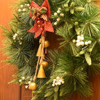 Gold Metal Vintage Bells with Jute Rope for Christmas Tree, Wreath, Party Decor - 3.5W x 21H