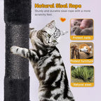 Tall Cat Tree,63in Multi-Level Cat Tower for Indoor Cats Large Adult,Gothic Cat Stand with Scratching Posts,Basket,Condo,Plush Perch,Cats Toys for Climbing,Interactive and Hidden,Black
