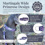 Lucky Love Dog Wide Martingale Dog Collar - No-Slip, Durable, & Soft Webbing 1.5 inch Martingale Collar for Dogs Male and Female Ideal for Training & Walking - Primrose, X-Large