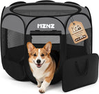 Dog Playpen, Portable Puppy Pet Crate Indoors for Small/Medium Dogs Cats Rabbits, Foldable Dog Cage Enclosure for Outdoor, Pop Up Dogs Tent Kennel with Carrying Case, Dark Grey