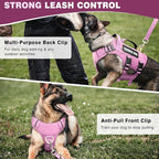 WINSEE Service Dog Vest Harness for Large Dog, Tactical Working MOLLE Vest with 10 Pet Patches, No Pull Heavy Duty Harness for Training Hunting Walking