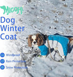MIGOHI Full Body Dog Coat - Warm Reflective Large Dog Winter Coat with Harness,Turtleneck Fleece Jacket for Dogs,Four-Leg Windproof Puffer Jackets Snowsuit with Zipper for Small Medium Large Dogs,2XL