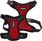 Voyager Step-in Pet Harness - All Weather Mesh, Adjustable Step in Harness for Cats and Dogs by Best Pet Supplies - Red/Black Trim, M