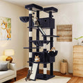 WEEWAY Cat Tree Tower for Indoor Cats,81'' Multi-Level Cat Furniture Activity Center,Stand House Condo Cave,Sisal Scratching Posts Ramps,Plush Perches Platforms Basket Hammock, Dark Grey
