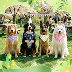 Abbylike 50 Pieces Spring Dog Bandanas Bulk Flower Daisy Sunflower Dog Bandanas for Pets Triangle Kerchief Scarf Bibs for Spring Pets Dogs Party Costume Accessories, 25 Styles (31.5 x 21.7 x 21.7)