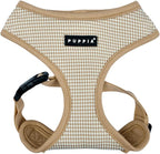 Puppia Amatus Dog Harness A (Over-The-Head) Fashionable Houndstooth Pattern Spring Summer Harness for Small and Medium Dogs, Beige, X-Large