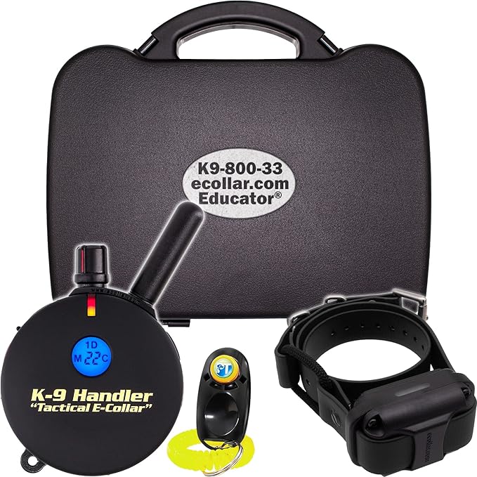 Educator K9-800 K9 Handler E Collar for Dog Training with Remote - 1 Mile Range, Waterproof, 100 Stimulation Levels, Tone or Vibration Mode, Night Light for Small, Medium & Large Dogs (33 Inc)