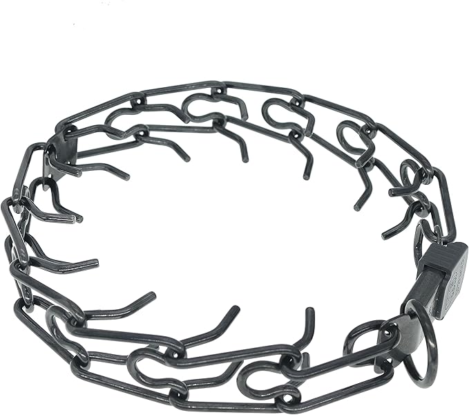 Herm Sprenger Black Stainless Steel Prong Dog Collar with ClicLock Buckle for Small Medium Large Dogs Ultra-Plus Training Pinch Collar with Quick Release Made in Germany