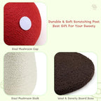Cat Scratching Post Full Sisal Wrap Cat Tree Cute Mushroom Cat Tower Scratcher for Indoor Cats 19.7Inch