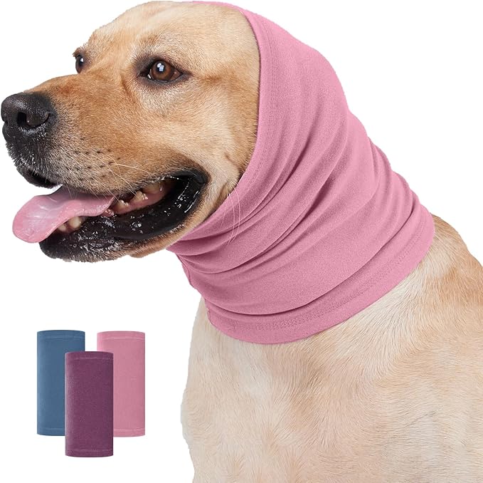 Nanaki Dog Calming Hoodie Ear Wraps for Dogs, Fireworks Ear Protection Head Muffs Doggy Warp Anxiety Relief, Doggy Hematoma Wrap, Pet Head Cover for Grooming and Force Drying Bathing Pet Protector