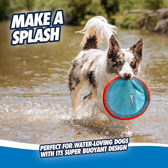 Chuckit! Paraflight Flying Disc Dog Toy - Water Floating Flyer - Durable Nylon Construction with Soft Rubber Edges - for Small and Medium Dogs - Size Small - 6.75" L x 6.75" W (Pack of 2)