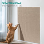 Navaris Scratch Mat Roll - Adhesive DIY Climbing Cat Scratcher for Furniture - Cut to Fit Cat Couch & Wall Scratchers for Indoor Cats - Self-Adhesive Scratching Carpet Pad - Beige