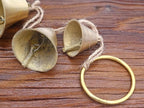 Brass Rustic Hanging Bells for Door Knob Decoration, Home Garden Decor Shopkeepers Bell on Rope