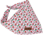 Lionet Paws Christmas Dog Bandana Girl for Small Medium Dogs,Pink Santa Dog Kerchief Washable Dogs Triangle Bibs Scarf