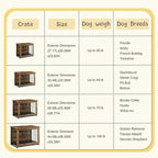 JY QAQA Dog Crate Furniture, Wooden Dog Crate Table, Dog's Furniture with Double-Doors, Indoor Dog Kennel, Dog Cage/Brown/XL