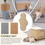 Cat Scratcher Mat with Sticky Tapes, 31.5" x 19.7" Sisal Cat Scratching Carpet for Indoor Cats, Horizontal Cat Scratcher for Cat House, Scratching Posts, and Couch Protection(Camel)