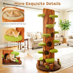 NUNU LAB Luxury Cat Tree for Indoor Cats- 90.5" Super Large Magic Forest Cat Tree Tower with Sisal Scratching Pad, Multiple Condo, Jumping Platforms and Plush Toys for Multi-Cat Household