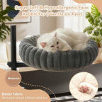 Dogpals 360° Rotating Cat Bed for Desk, Height Adjustable Cat Perch with Semi-Enclosed Design & Removable Cushion, No-Drill Clamp fits up to 1.18" Desk, Supports 9lbs for Office, Gaming Table, Grey