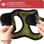 Downtown Pet Supply Step in Dog Harness for Small Dogs No Pull, Large, Camo Green - Adjustable Harness with Padded Mesh Fabric and Reflective Trim - Buckle Strap Harness for Dogs