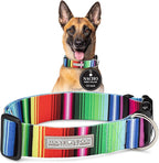 Lucky Love Dog Wide Dog Collar - Adjustable, Durable, Soft Webbing, & Comfortable 1.5 inch Wide Collar for Dogs Male and Female with Strong Buckle - Nacho, Large