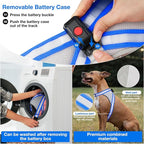 ChalkLit Light Up Dog Harness, No Pull Led Dog Harness Glow-in-The-Dark for Night Walking, USB Rechargeable Lighted Safety Vest for Medium Large Dogs, Adjustable Soft Mesh Fully Illuminated (Blue, M)