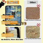 Cat Scratcher Wall Art, Sisal Home Decor Cat Scratch Mats, Wall Mount Kitten Scratching Pad with Hoop and Loop Adhesives, Cardboard Post Alternative for Indoor, Water Lilies
