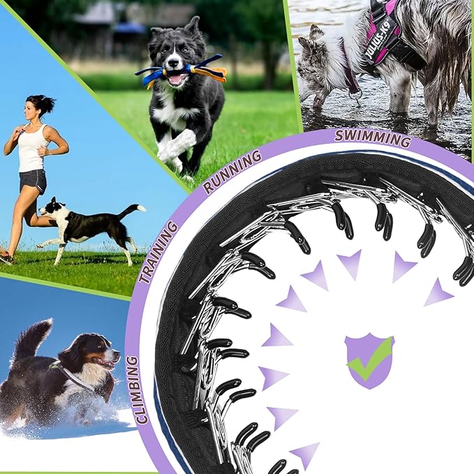 Martingale No Pull Dog Collar for Large Medium Dogs Training Walking, Heavy Duty Nylon Reflective Adjustable Anti Pull Slip Collar with Buckle S Dark Blue